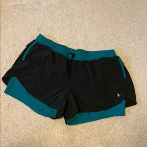 Black and Green Running Shorts